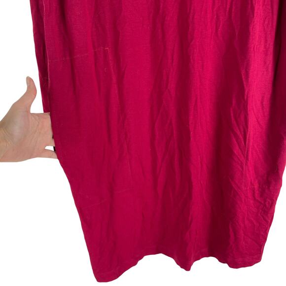 Eileen Fisher Viscose Jersey Knee Length Dress Pockets Red Size XS - Picture 5 of 8